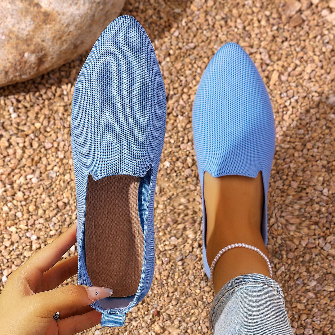 Damen nan leichte gestrickte Slipper mit Memory-Fußbett und rutschfester Sohle Drune