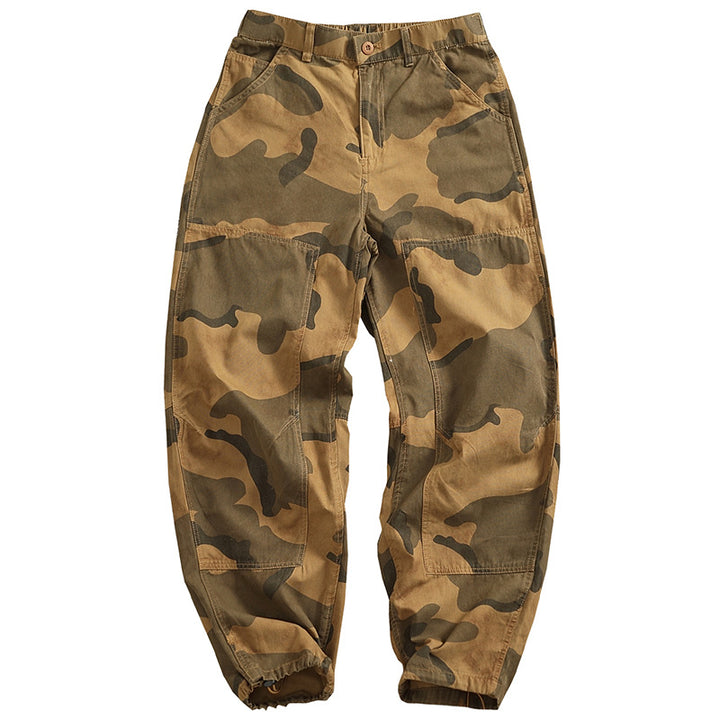 Herren Cargohose im stylischen Camouflage-Design mit elastischem Bund und praktischen Taschen Drune