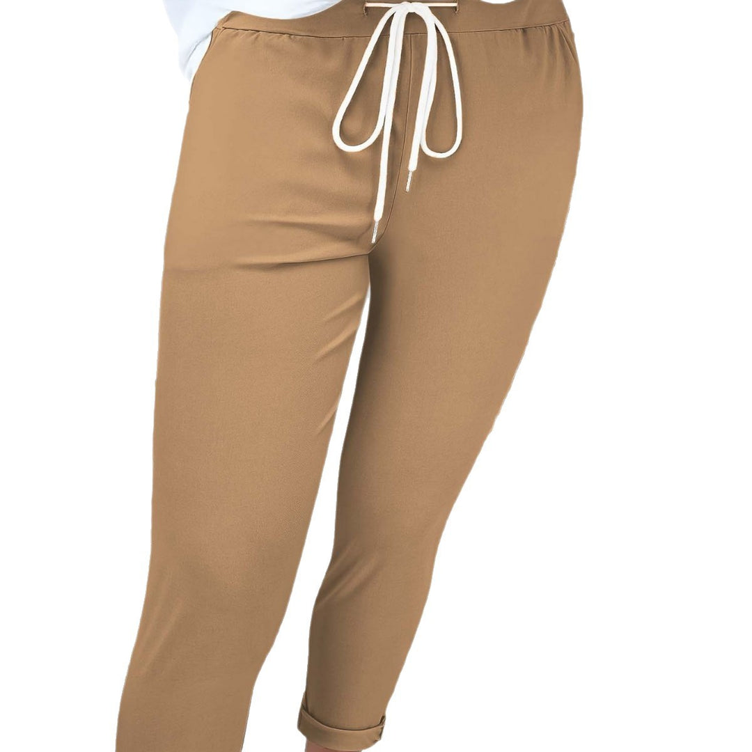 Damen nan taillierte Freizeithose mit Kordelzug und Umschlagbündchen Drune
