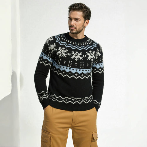 Herren kuscheliger Norweger-Pullover mit Winterdesign Drune
