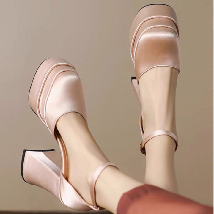 Damen Plateau-High-Heels mit schickem Riemen Drune