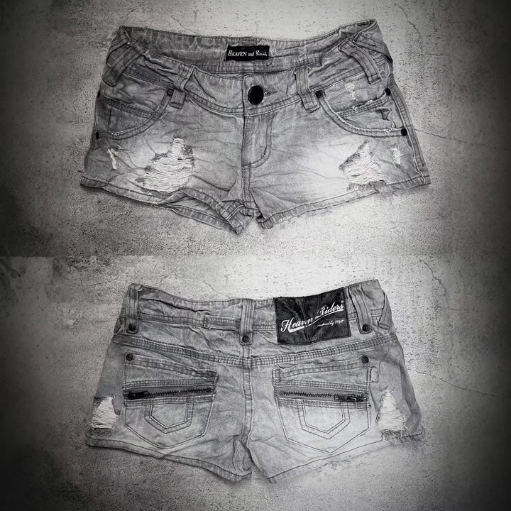 Damen trendy Jeans-Shorts mit distressed Details Drune