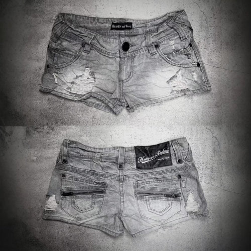 Damen trendy Jeans-Shorts mit distressed Details Drune