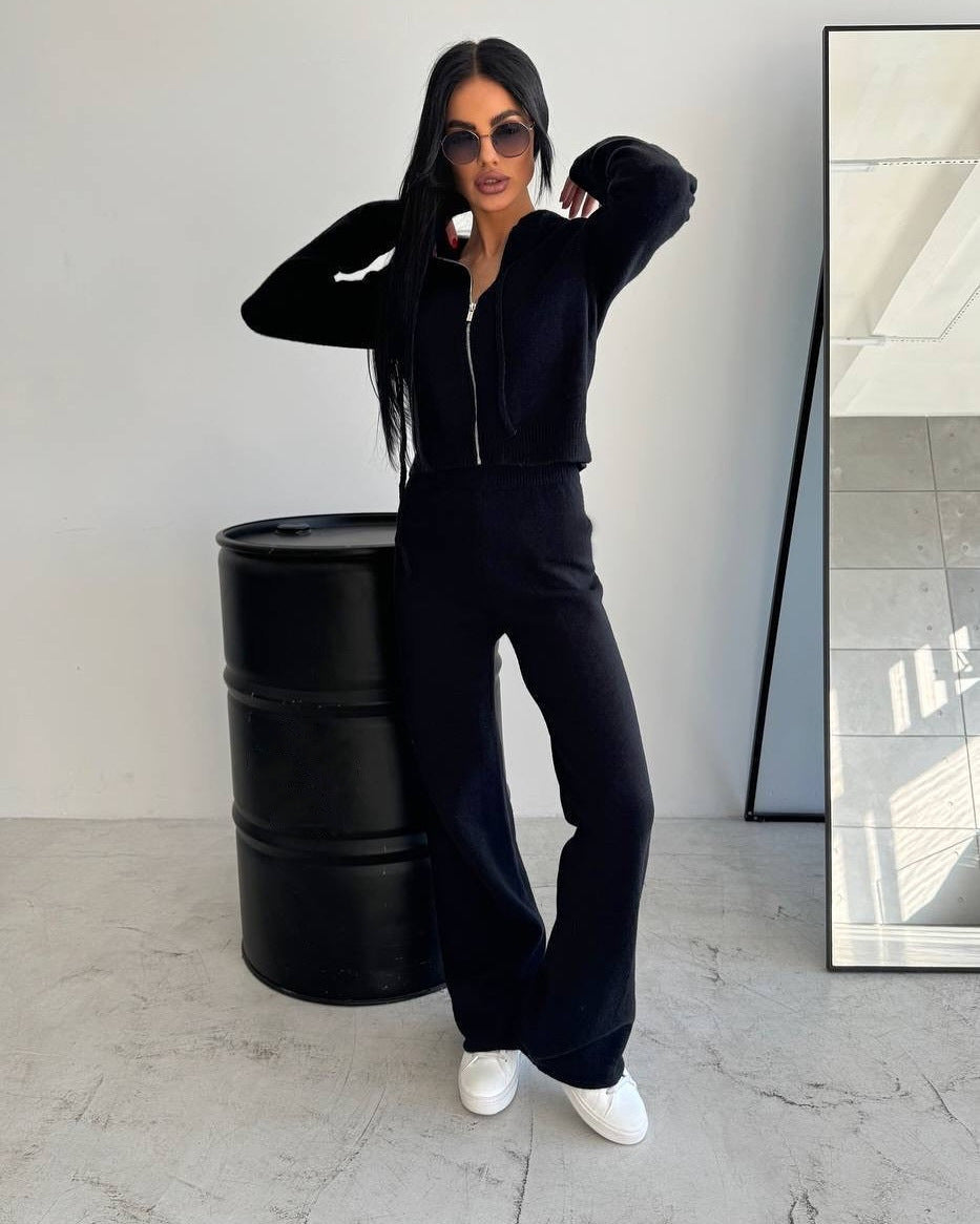 Damen Bequemer Fleece-Jumpsuit mit praktischer Kapuze und Reißverschluss Drune