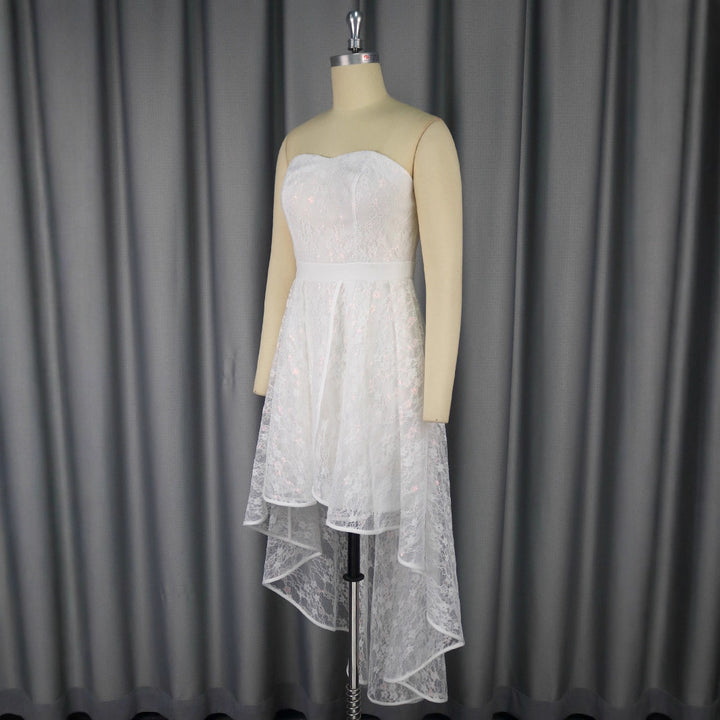 Damen Elegantes Hochzeitskleid mit asymmetrischem Saum Drune