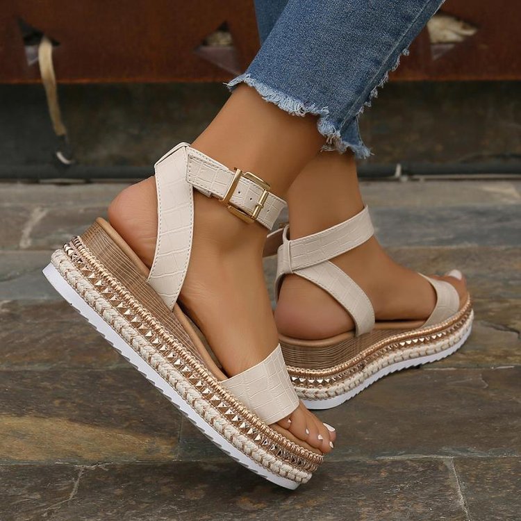 Damen Plateau-Sandalen mit schickem Riemchen-Design und komfortabler Sohle Drune
