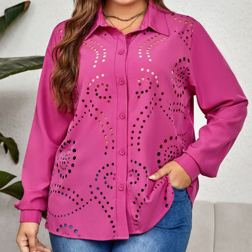 Damen Bluse mit einzigartigem Lochmuster und eleganten Details Drune