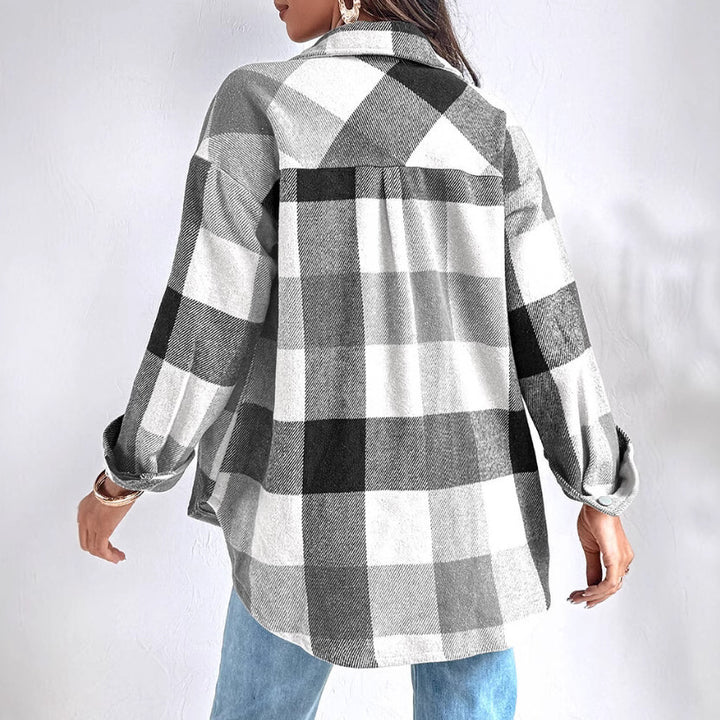 Damen Übergröße Karo-Hemdjacke Drune