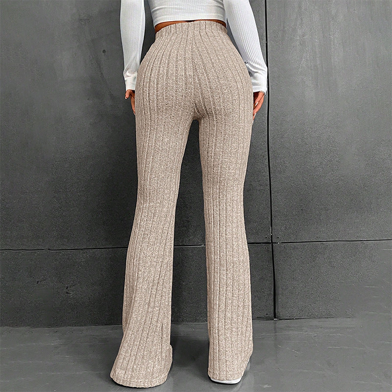 Damen lässige Flared-Hosen aus hochwertigen Strickmaterialien Drune