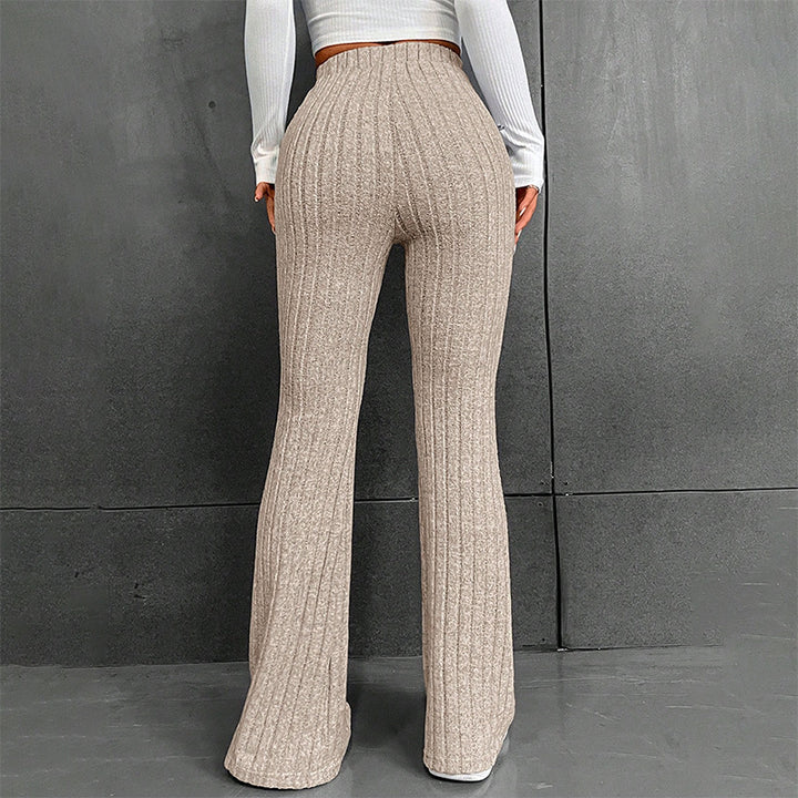 Damen lässige Flared-Hosen aus hochwertigen Strickmaterialien Drune