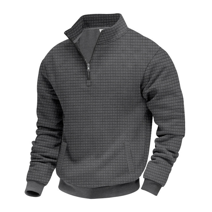 Herren Stepppullover mit halbem Reißverschluss und modernem Strukturdesign Drune