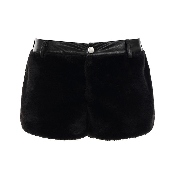 Damen Kunstfell-Shorts Drune