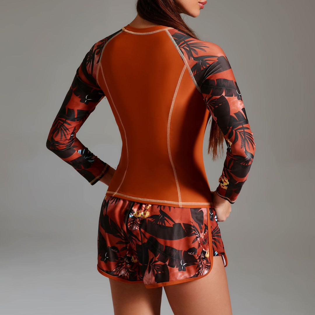Damen Sportlicher Schwimmanzug mit langen Ärmeln Drune