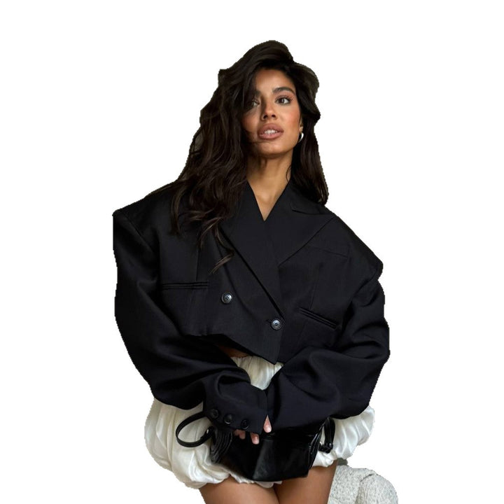 Damen Oversized Blazer mit doppelter Knopf- und umfangreicher Schulterpartie Drune