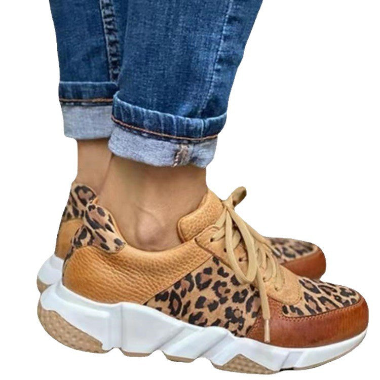 Damen modische Sneakers mit Tiermuster und bequemer Sohle Drune