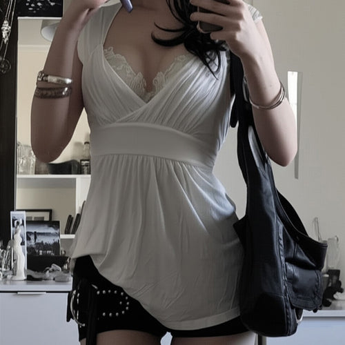 Damenkleid mit raffinierter Spitzenapplikation und weich fließendem Stoff Drune
