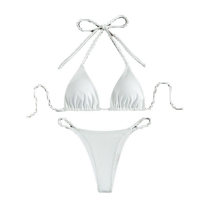 Damen Triangel-Bikini mit verstellbaren Bändern und rippierter Textur Drune