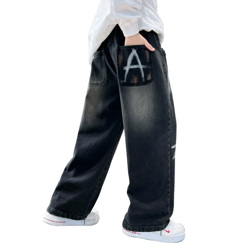 Unisex weite Denim-Hose im modischen Oversized-Style Drune