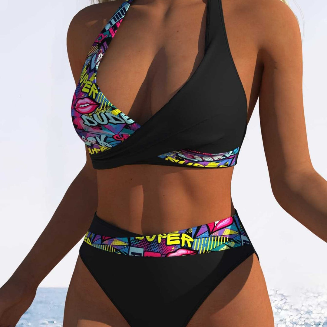 Damen Hochtailliertes Bikini-Set mit grafischem Design und komfortablem Schnitt Drune