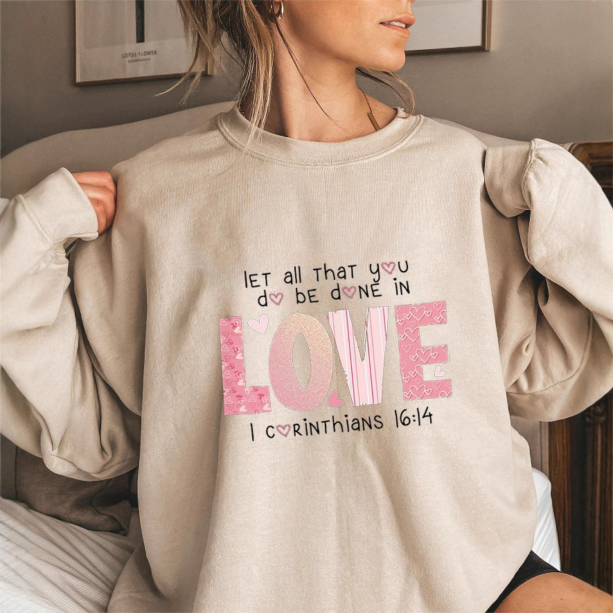 Damen Sweatshirt mit inspirierendem Druck und bequemer Passform Drune
