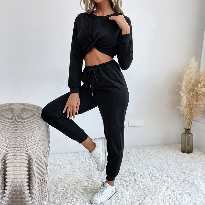 Damen praktischer Jumpsuit mit elastischem Bund und vorteilhaftem Knoten-Detail Drune