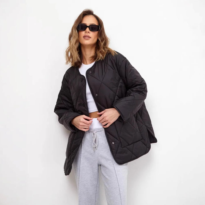 Damen gesteppte Freizeitjacke mit hoch geschlossenem Kragen und modischem Schnitt Drune