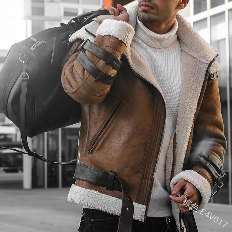Herren Fliegerjacke mit luxuriösem Kunstfellfutter und modernen Akzenten Drune