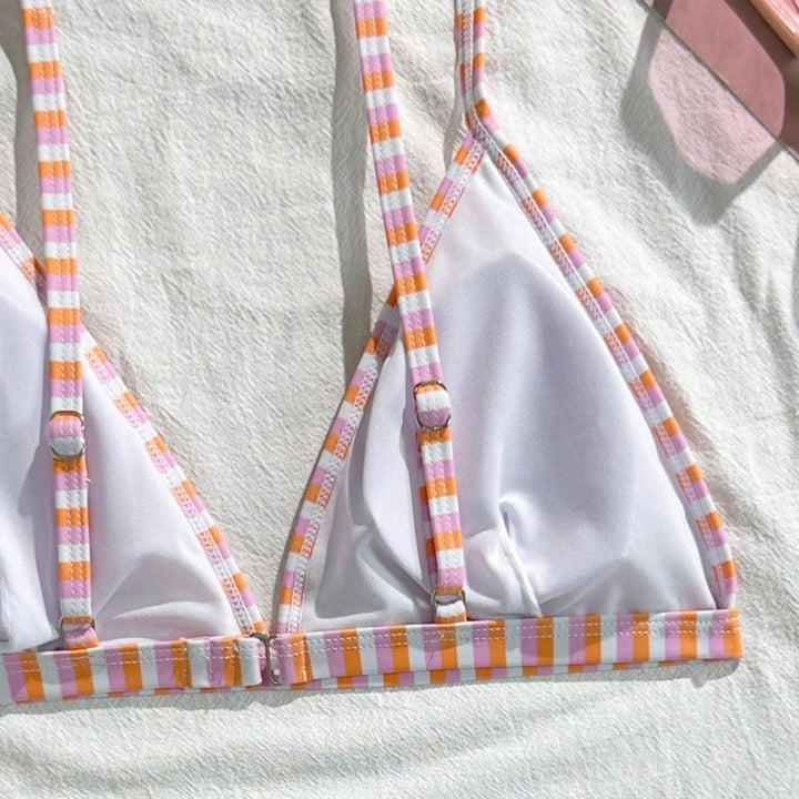 Damen Triangel-Bikini-Set mit floralem Muster und verspieltem Design Drune