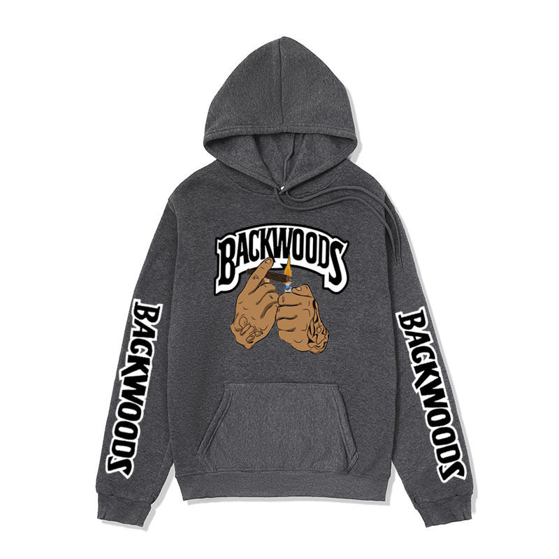 Damen Kapuzensweater mit kreativen Grafikdesign und seitlichen Kängurutaschen Drune