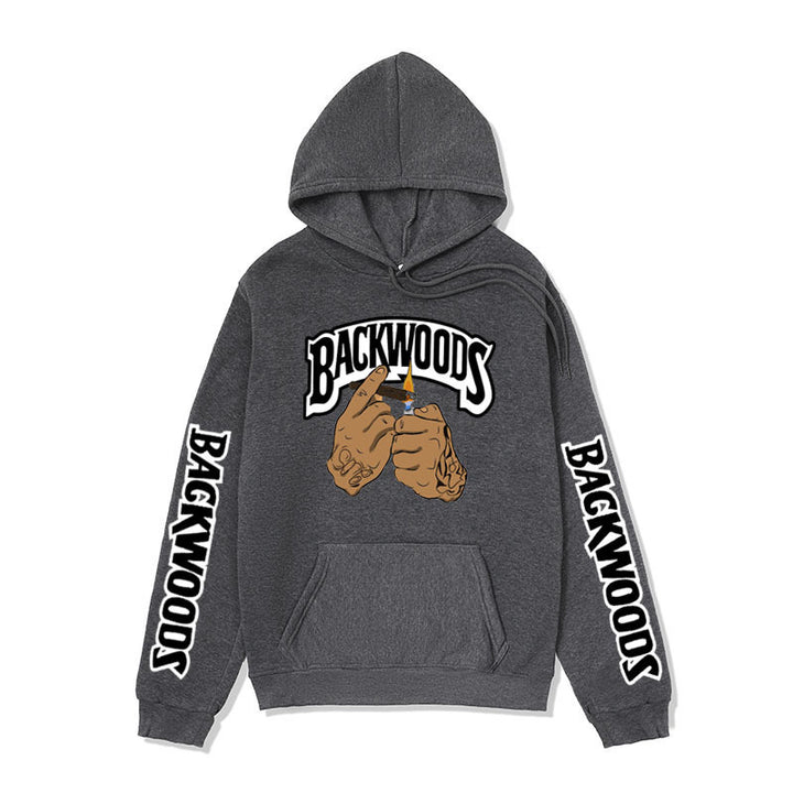 Damen Kapuzensweater mit kreativen Grafikdesign und seitlichen Kängurutaschen Drune