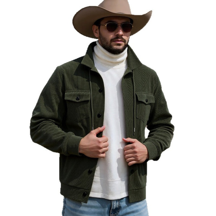 Herren lässige Strickjacke mit praktischen Brusttaschen und modernem Stehkragen Drune