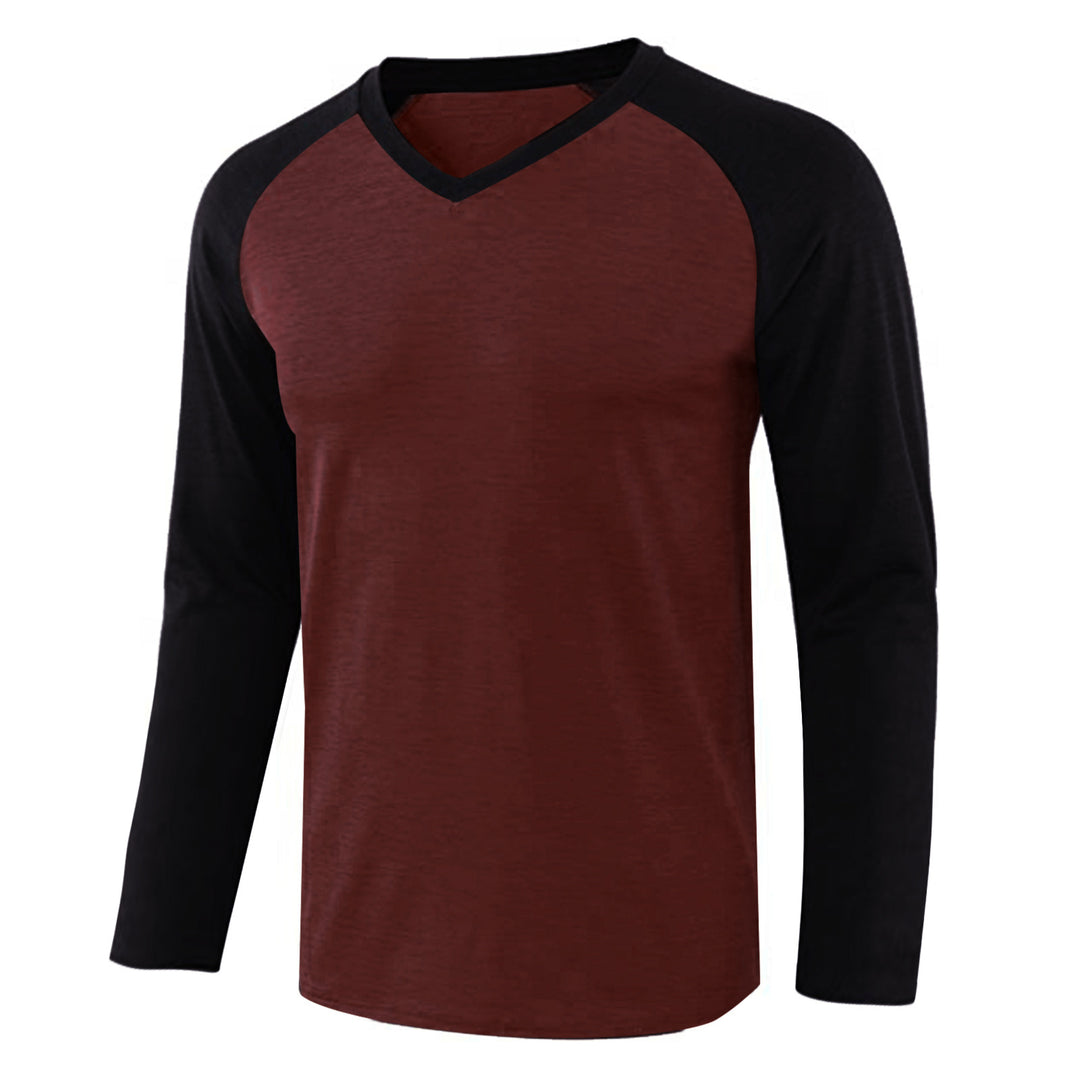 Damen lässiges Langarmshirt mit V-Ausschnitt und Raglanärmeln Drune