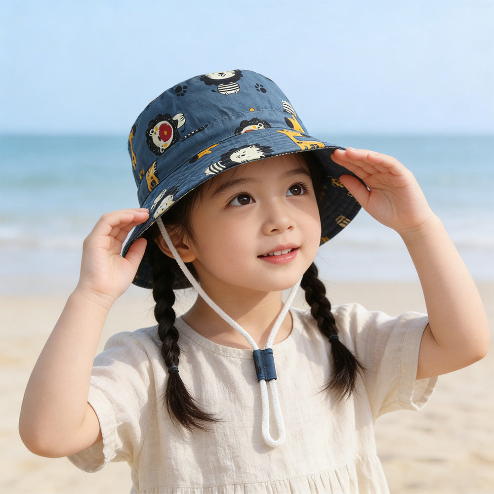 Unisex nan Kinder Sonnenhut mit verstellbarem Kinnband, breiter Krempe und fantasievollem Einhornprint  Drune