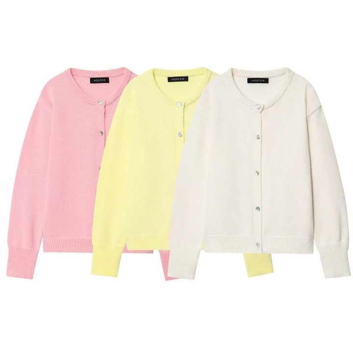 Damen bequeme Strickjacke mit Knopfverschluss und lässigem Schnitt Drune