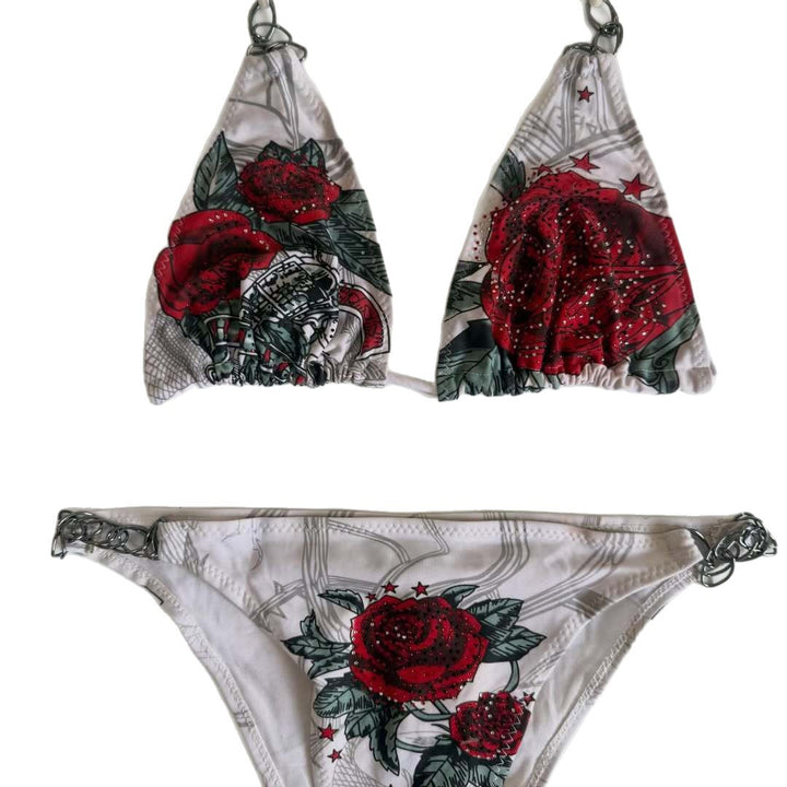Damen Bikini-Set mit floralen Akzenten und Dekoration Drune