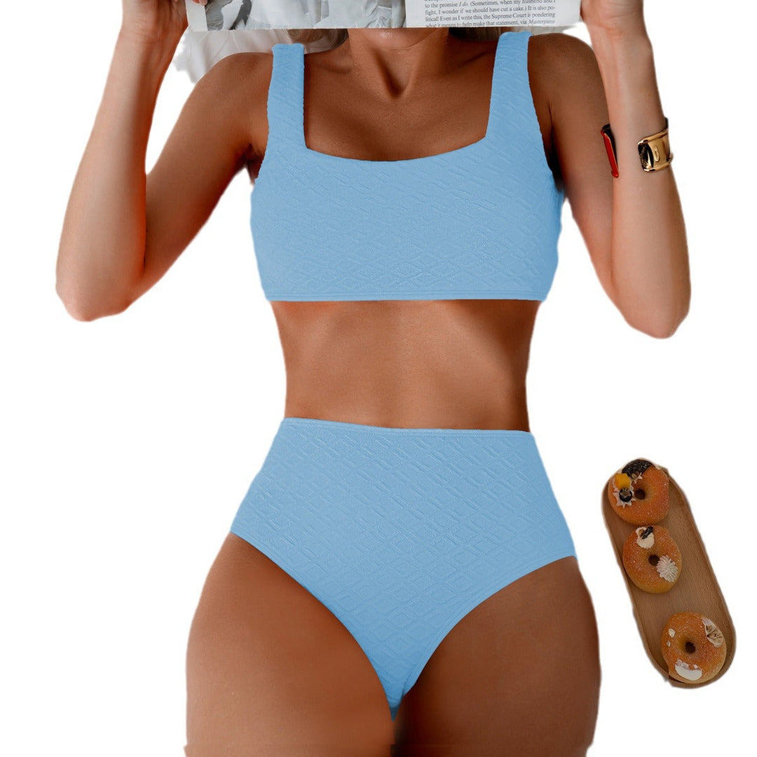 Damen Hochtailliertes Bikini-Set mit strukturiertem Oberteil Drune