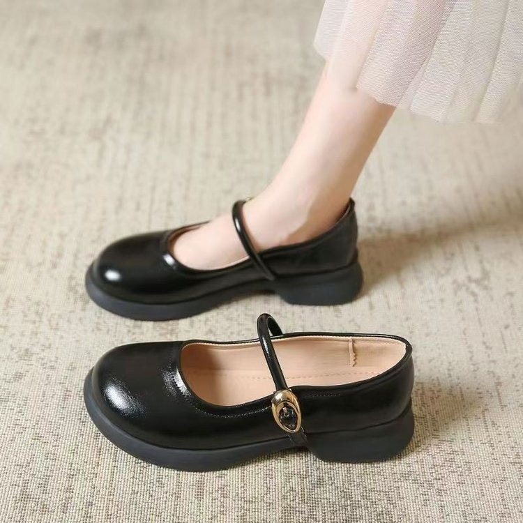 Damen Mary Jane Ballerinas mit Elegantem Riemen und Bequemem Fußbett Drune