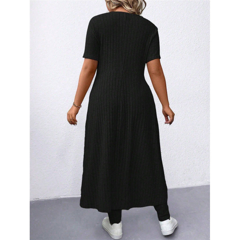 Damen Gemütliches Strickkleid und Leggings Set Drune