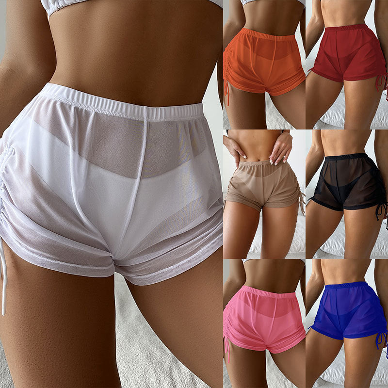 Damen Sportliche Badeshorts mit verstellbarem Rüschendetail Drune