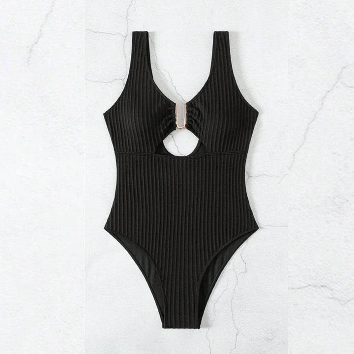 Damen Cut-Out Badeanzug mit elegantem Rippendesign Drune
