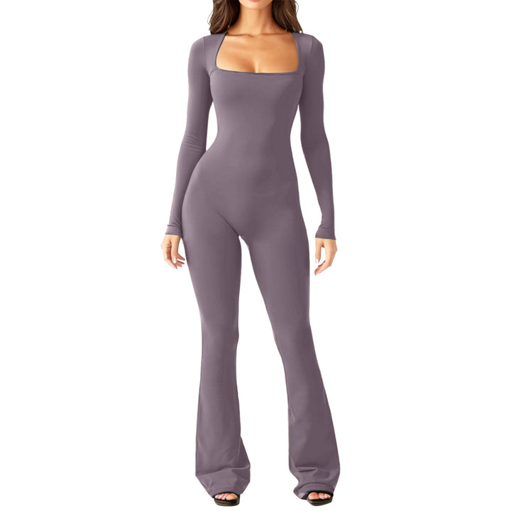 Damen Eleganter Jumpsuit mit langem Arm und figurbetontem Schnitt Drune