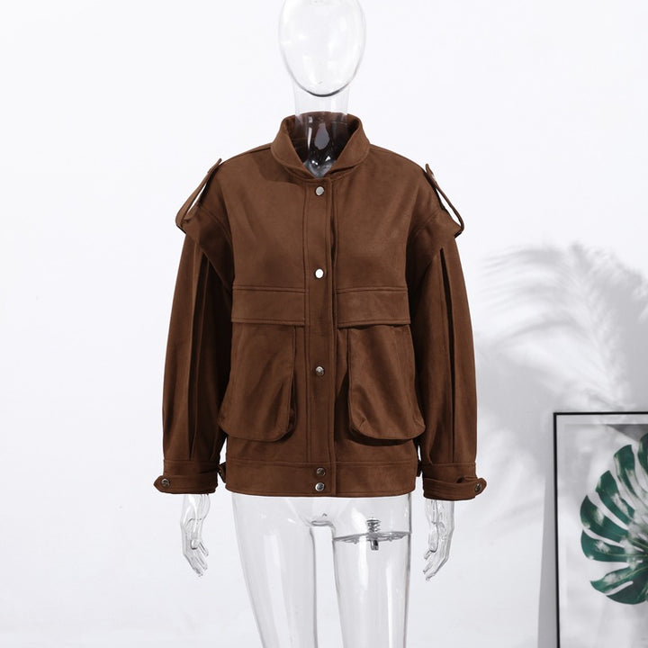 Damen Oversized Veloursjacke Drune