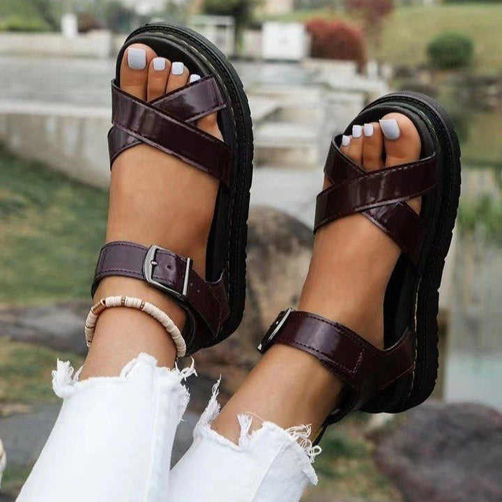 Damen Komfortable Riemchen-Sandalen mit verstellbarem Riemendesign und rutschfester Sohle Drune