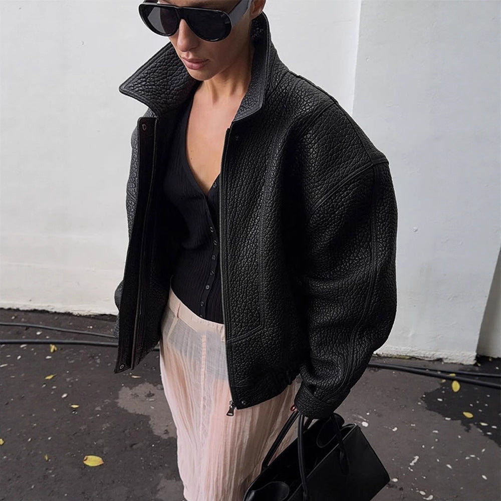 Damen Oversized Lederjacke Drune