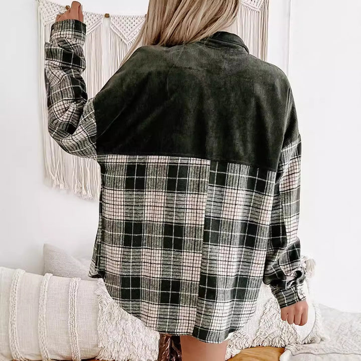 Damen kariertes Overshirt Drune