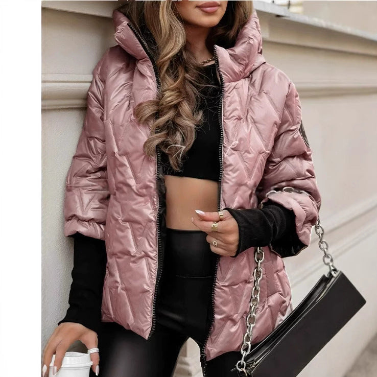 Damen Steppjacke mit hochabschließendem Kragen und breitem Ärmel Drune