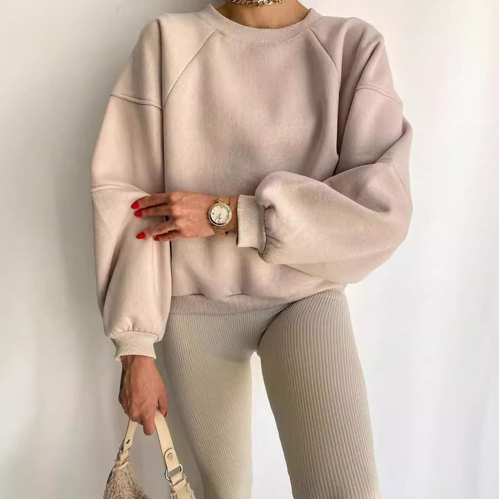 Damen Oversized Sweatshirt mit voluminösen Ärmeln Drune