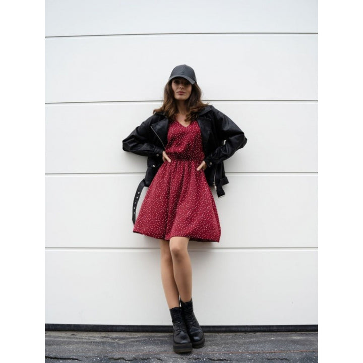 Damen Minikleid mit elegantem V-Ausschnitt und voluminösen Ärmeln Drune