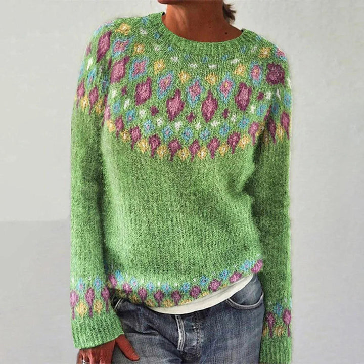 Damen Strickpullover mit lebhaftem Muster und komfortablem Schnitt Drune