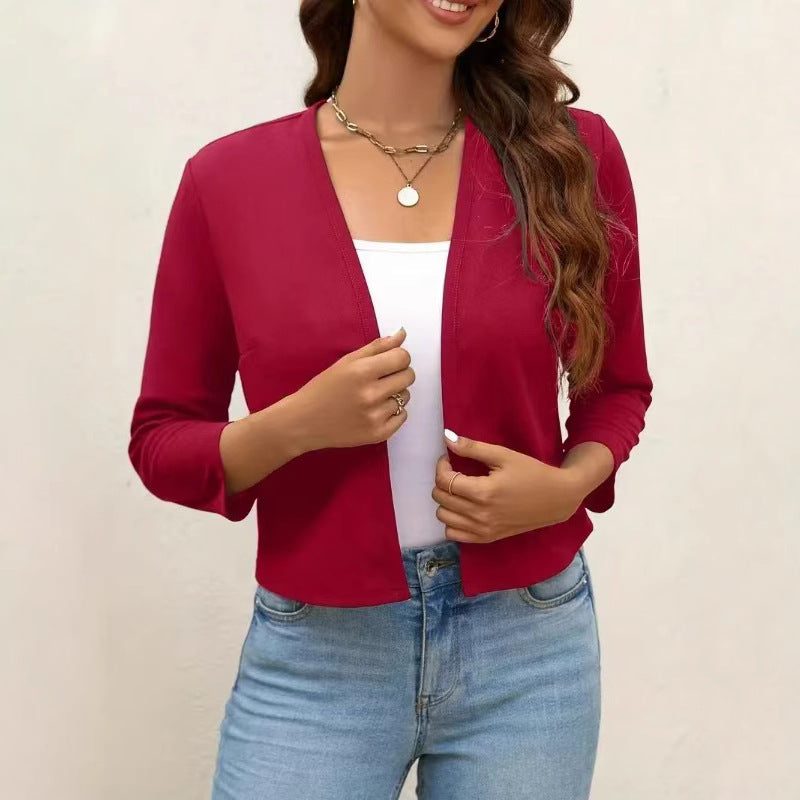 Damen Luftiger Cardigan mit offenem Frontdesign und ¾-Ärmeln Drune